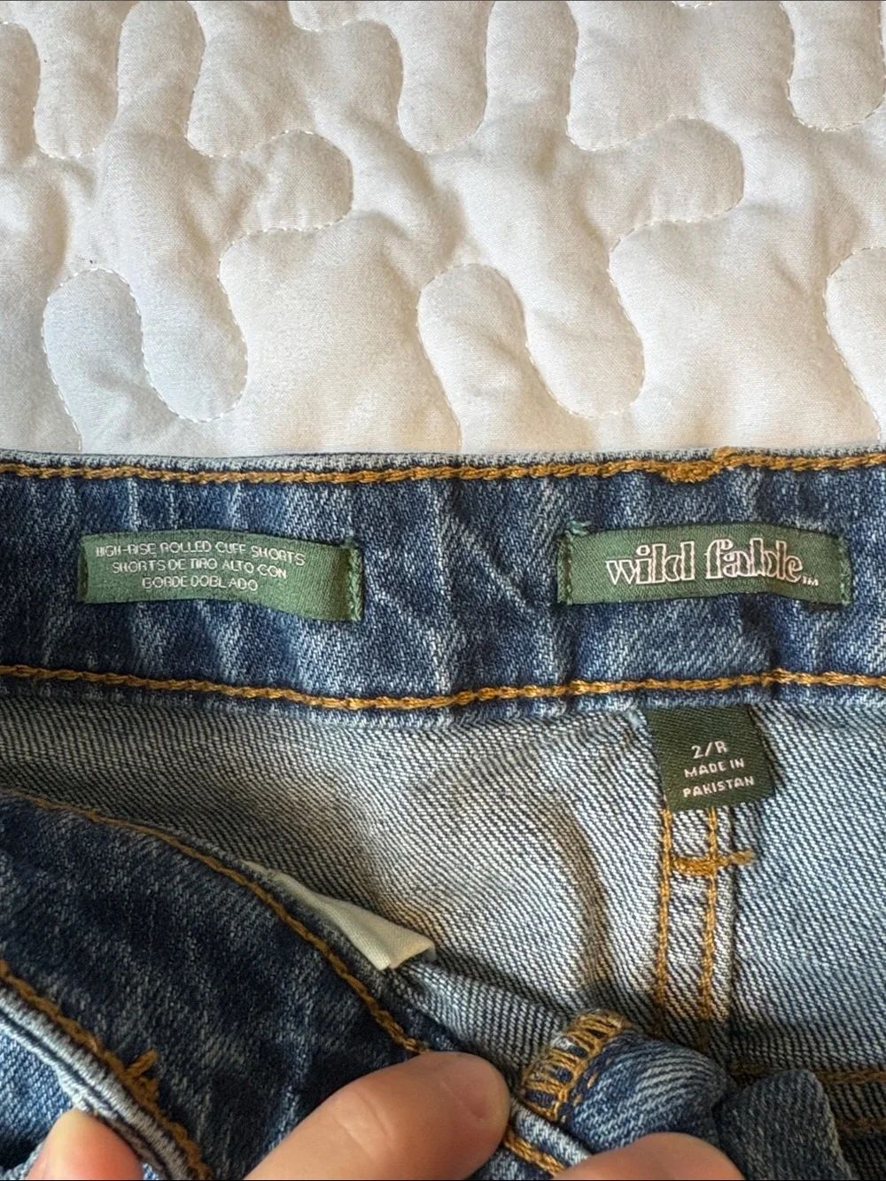 wild fable Medium Blue high-rise rolled cuff Shorts